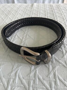 Classic Black Coach Braided Leather Belt - Men
